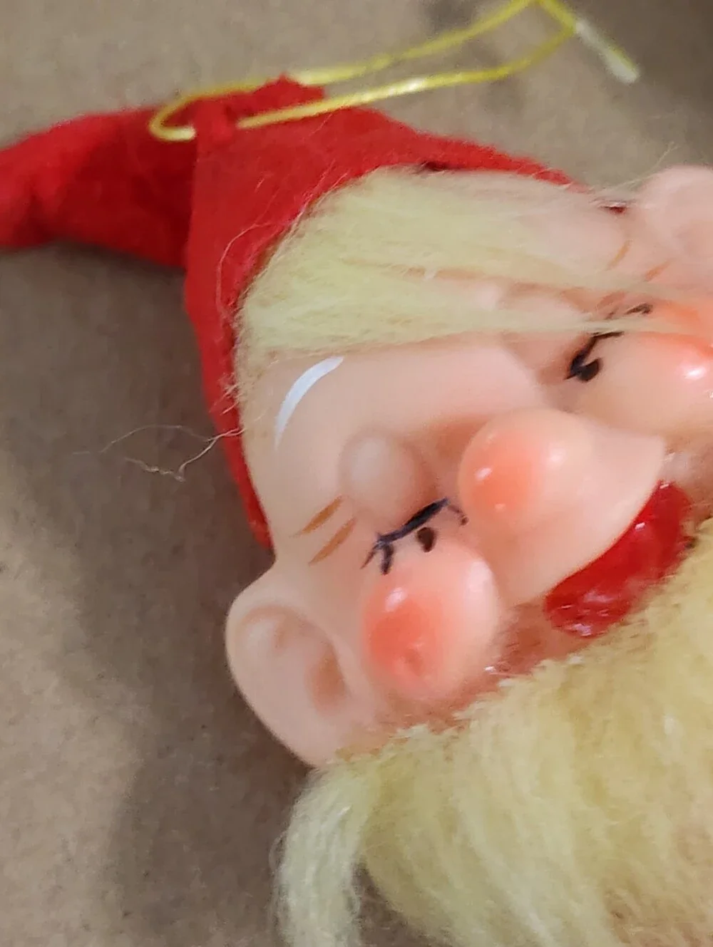 Vtg Elf Pixie Dwarf Gnome Felt Rubber Face Doll Christmas Japan Lot Of 3